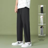 Mens Loose All-match Sports Pants Breathable Ice Silk Casual Pants