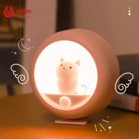 RSSER Novelties Sensor Night Light Cute Cat Bedroom Atmosphere Light USB Cabinet Wall Lamp Smart Home Lighting Bedroom Ornaments