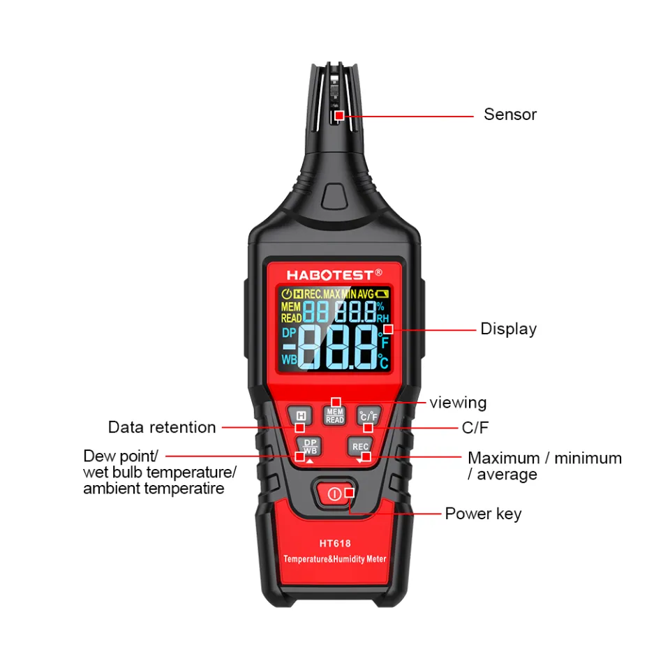 Digital Humidity Temperature with Wet Bulb Temperature Meter Tester