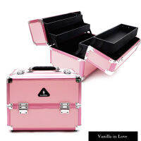 MC71 กระเป๋าเครื่องสำอาง Gladking Makup Train case สีชมพู