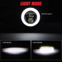 รถจักรยานยนต์ LED Spotlight Projector เลนส์ Spotlight ไฟฟ้าไฟหน้ารอบ LED Angel Eyes Light สำหรับ Dirt Bike A Cars