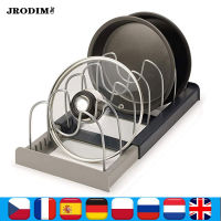 Stainless Steel Retractable Lid Rest Stand Pot Pan Cover Spoon Holder Kitchen Drain Shelf Storage Rack Pot Lid Organization