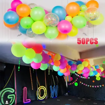 50 Pcs Glow in The Dark Balloons Neon Balloons Decoration Neon Party  Supplies UV Blacklight Latex Balloons 12 Inch Reactive Fluorescent Mini  Polka