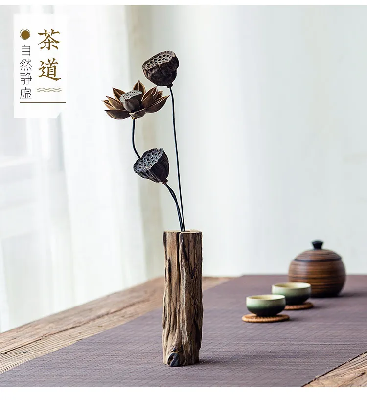 Natural Dead Wood Art Vase Tea Ceremony Zen Vase Home Bedroom