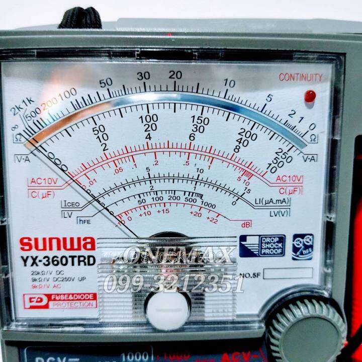 sunwa-yx-360trd-multimeter-มัลติมิเตอร์เข็ม-มิเตอร์วัดไฟ-มัลติมิเตอร์แบบอนาล็อก-มิเตอร์วัดไฟแบบเข็ม-sunwa-yx-360trd