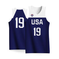 Full Sublimation Basketball Jerseys USA Letter Print Team Name Number Logo Sportwear Training Quickly Dry Tracksuits Male