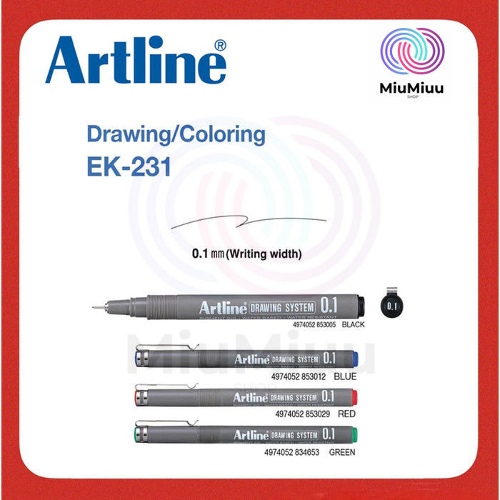 Artline EK231 Drawing System Pen 0.1 - Black