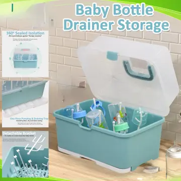 Portable Baby Bottle Storage Drying Rack Tableware Drainer Case