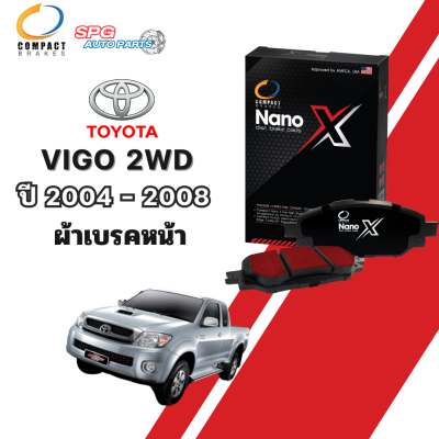 ผ้าเบรคหน้า,ก้ามเบรคหลัง TOYOTA 2WD VIGO 2.5,3.0,2.7 ปี 2004-2008 COMPACT NANO X(DEX),PRIMO(DPM),CROWN(SRC) คอมแพ็ค นาโนเอ็กซ์ พรีโม่ คราว