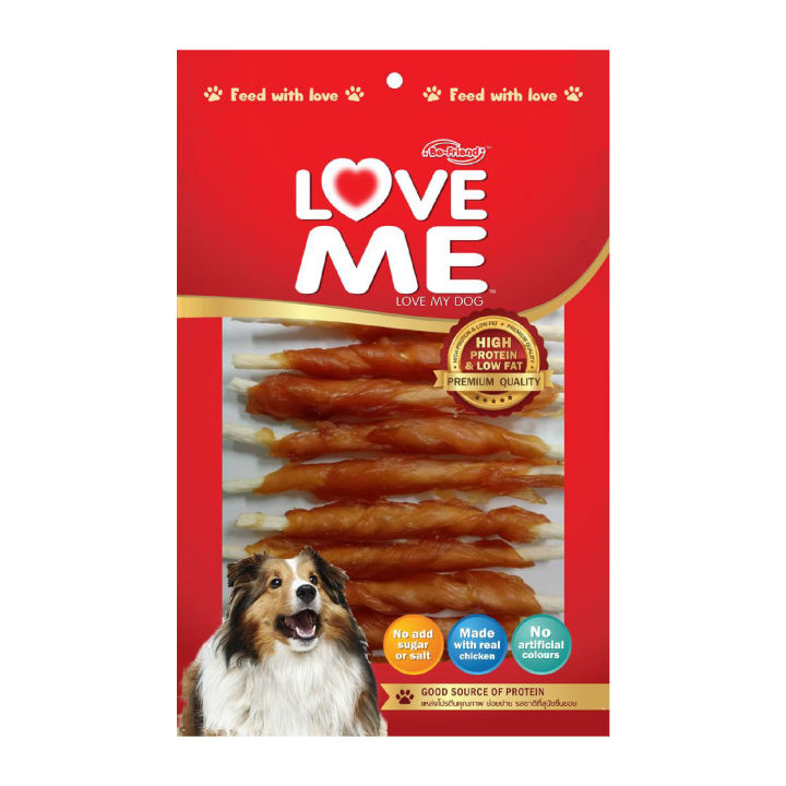 loveme-ขนมสุนัขเลิฟมี-สันในไก่-ครั้นชี่พันสันใน-เนื้อไก่อบแห้ง-กระดูกผูก-ขนาดบรรจุ-270-300-กรัม