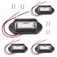 4Pcs 12V 6 SMD LED Exterior License Plate Tag Light Waterproof License Plate Lamp Taillight for Car Truck RV Trailer Boat