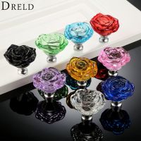 【YD】 DRELD 1pc 50mm Glass Knob Drawer Cabinets Handles Dresser Closet Pulls Hardware