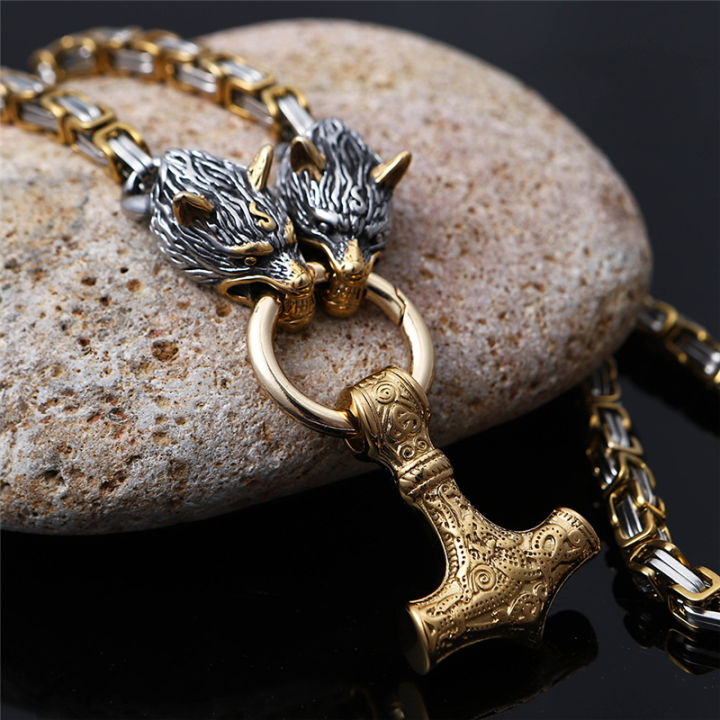 mkendn-viking-celtic-double-wolf-necklaces-men-stainless-steel-vegvisir-amulet-hammer-pendant-norse-runes-punk-biker-jewelry