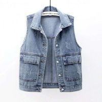 Denim Vest for Women Plus Size Sleeveless Spring Summer New Korean Style Lady Waistcoat Casual Fashion Short Female Jeans Jacket