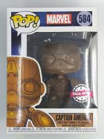 Funko Pop Marvel - Captain America [ สีไม้ ] #584 (กล่องมีตำหนินิดหน่อย)