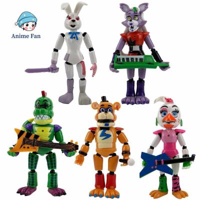 ANIME FAN 5 ชิ้น/เซ็ต ของขวัญของเล่น ลดน้ำหนัก อุปกรณ์ตกแต่งรถยนต์ กระต่าย ของเล่นฟิกเกอร์ บอนนี่ ชิกา โมเดลสะสม หุ่นจำลอง หุ่นจำลอง Five Nights at Freddyand#39;s