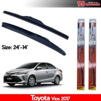 ที่ปัดน้ำฝน ใบปัดน้ำฝน ซิลิโคน ตรงรุ่น Toyota Vios 2017-2020 ไซส์ 21-14 ยี่ห้อ Diamond กล่องแดง