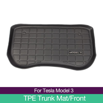 New  Model3 Car Front Trunk Mat for Tesla Model 3 Accessories TPE Mats Waterproof Wearable Cargo Tray Storage Pads