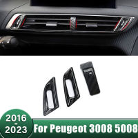 Stiker Bingkai Trim AC Kontrol Pusat Mobil สำหรับ Peugeot 3008 5008 GT Hybrid 2016 2017 2018 2019 2020 2021 2022 2023