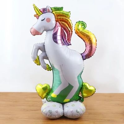 Large Stand-up Giant Stand Unicorn Horse Inflatable Aluminum Foil Balloons Baby Shower Birthday Party Decoration Kids Toys Gifts