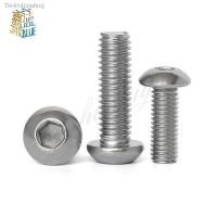 ℡ 10pcs UNC 10 -24 1/4-20 US Coarse Thread 304 A2-70 stainless steel Allen Hex Hexagon Socket Button Head Round Screw Bolt ISO7380