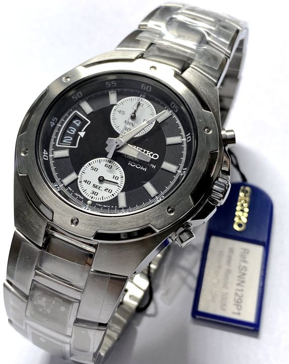 jamesmobile-นาฬิกาข้อมือยี่ห้อseiko-quartz-chronograph-รุ่น-snn129p1-นาฬิกากันน้ำ100เมตร-นาฬิกาสายสแตนเลส