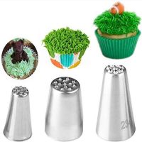 ▤☜ 3Pc Stainless steel cream decoration mouth Small grass shape cream nozzle Baking tools Grass Cream Icing Nozzles Pastry Decorate