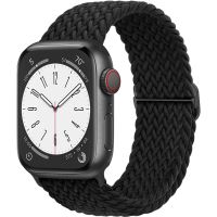 Gelang jam tangan Apple lingkaran tunggal kepang untuk Apple watch 44mm 40mm 49mm 45mm 41mm 38mm elastis gelang nilon iWatch seri 8 3 se 6 7 tali Ultra