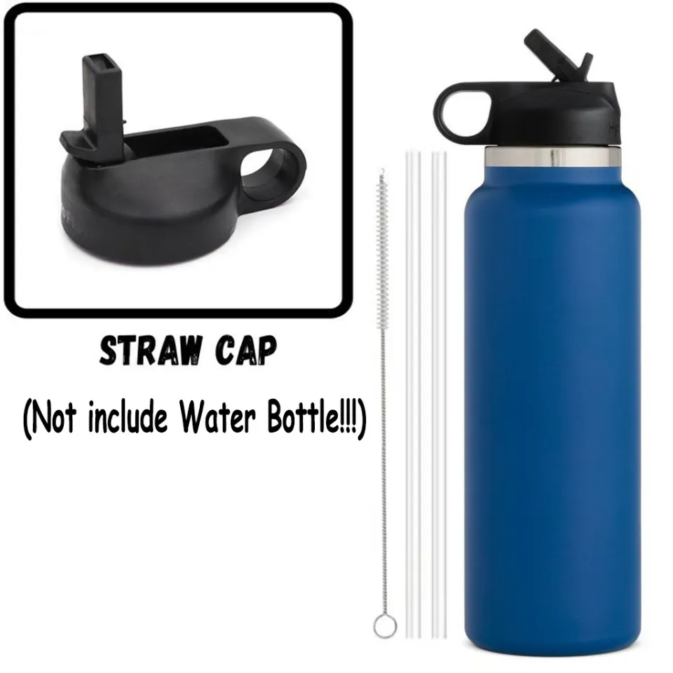 Advanced Hydration New Hydro Flask Wide Mouth BPA Free Insulated Sports  Water Bottle Straw Lid, Straws, Cleaning Brush and Rope Handle Strap - 13  Piece Bundle. 