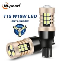 NLpearl โคมไฟสัญญาณ2x T15 W16W หลอดไฟ LED สว่างพิเศษ21SMD 2835ชิป921 912 W16W ไฟ LED สำรองสำหรับรถยนต์สีแดงสีขาว12V