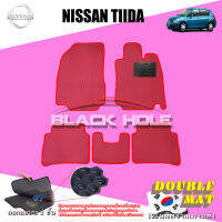 Nissan Tiida ปี 2006 - ปี 2012 พรมรถยนต์Tiida พรมเข้ารูปสองชั้นแบบรูรังผึ้ง Blackhole Double Mat (ชุดห้องโดยสาร)