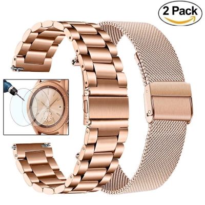 （A Decent035）สายนาฬิกาข้อมือสแตนเลส18มม. 20มม. 22มม. สำหรับ Samsung Galaxy Watch 42มม. 46มม. SM-R800 SM-R810 Rose Gold สายรัดโลหะวง