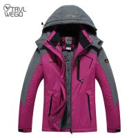 TRVLWEGO Skiing Jacket Trekking Women Men Waterproof Fleece Snow Thermal Coat For Outdoor Hiking Mountain Snowboard Clothes