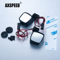 AXSPEED กระจกมองหลังจำลองพร้อมไฟ LED สำหรับ SCX10ตามแนวแกน1/10อุปกรณ์เสริมชิ้นส่วนโมเดลรถยนต์ตีนตะขาบ