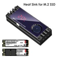 M.2 SSD ฮีทซิงค์ Cooler ดิจิตอลจอแสดงผลอุณหภูมิ Turbo Cooling Fan สำหรับ 2280 22110 NVMe M2 Solid State Drive