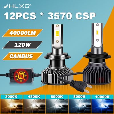 Turbo H7 Led H4 H1 H11 HB4 HB3 9005 9006โคมไฟ Canbus ไฟหน้าหลอดไฟรถยนต์ Auto Fog Light 40000LM Neia 3570 12V 6000K 4300K