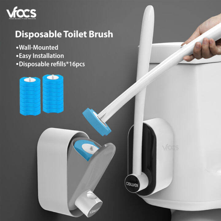 Disposable Toilet Brush WallMounted Toilet Cleaning Tools with Holder