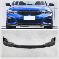 สำหรับ BMW 3 Series G20 2019-2020 330i กันชนหน้าสปอยเลอร์ Lip Splitter Mattegloss สีดำ คาร์บอนไฟเบอร์ดู Lower Blade Body Kit