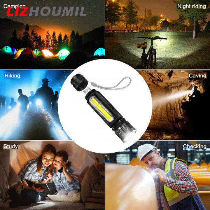 lizhoumil-ไฟฉายจิ๋ว-led-usb-ชาร์จได้อเนกประสงค์แสงแรงทำงานไฟฉุกเฉิน-led