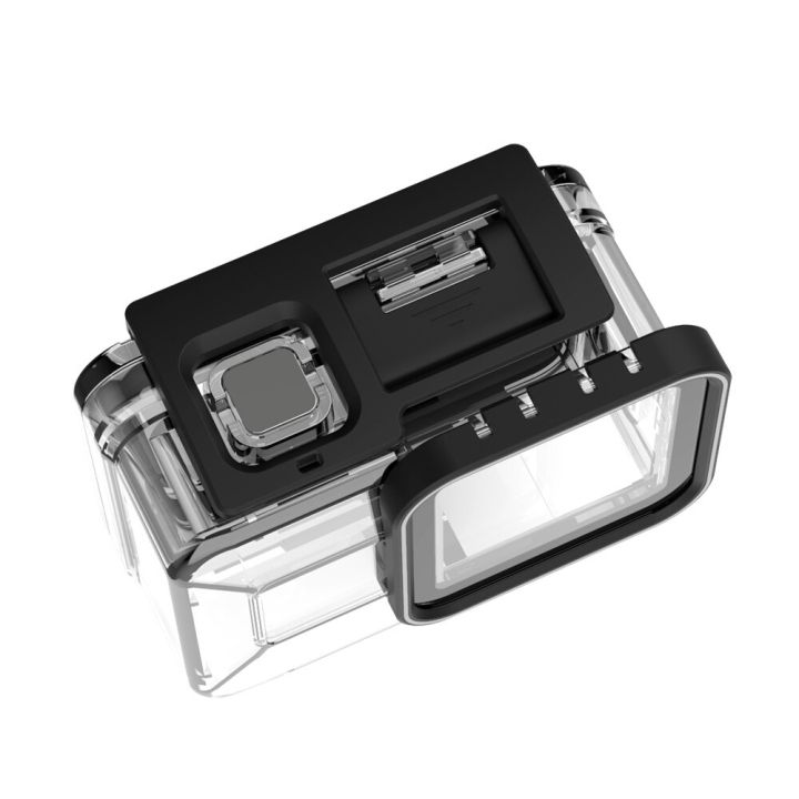 กล่องใส่โทรศัพท์ใต้น้ำ50ม-ฝาครอบกันน้ำสำหรับ-gopro-hero-อุปกรณ์เสริมกล้องถ่ายภาพโปร่งใสเลนส์8กระจกนิรภัยสีดำ