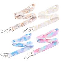 JF515 Marble Printing Neck Strap Keychain Lanyard For Keys Women ID Badge Holder Keycord DIY Hanging Rope Cell Phone Accessories Phone Charms