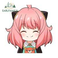 EARLFAMILY สติกเกอร์รถลายการ์ตูนลายการ์ตูน,สติกเกอร์ PVC กันรอยขนาด13ซม. สำหรับ Anya อุปกรณ์เสริมรถยนต์กระจกรถจักรยานยนต์กันแดด