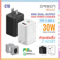 Eloop C10 หัวชาร์จเร็ว 2 พอร์ต Type C PD 30W GaN QC 3.0 Adapter ชาร์จไว Notebook Laptop | Orsen ของแท้ 100%