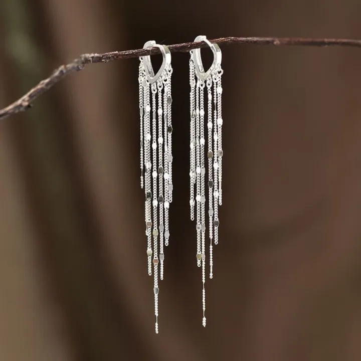 female-long-style-tassel-earrings-light-film-ear-buckle-earrings-stylish-temperament-clip-earrings-thin-silver-needle-earline-earrings-ins-light-luxury-tassel-earrings