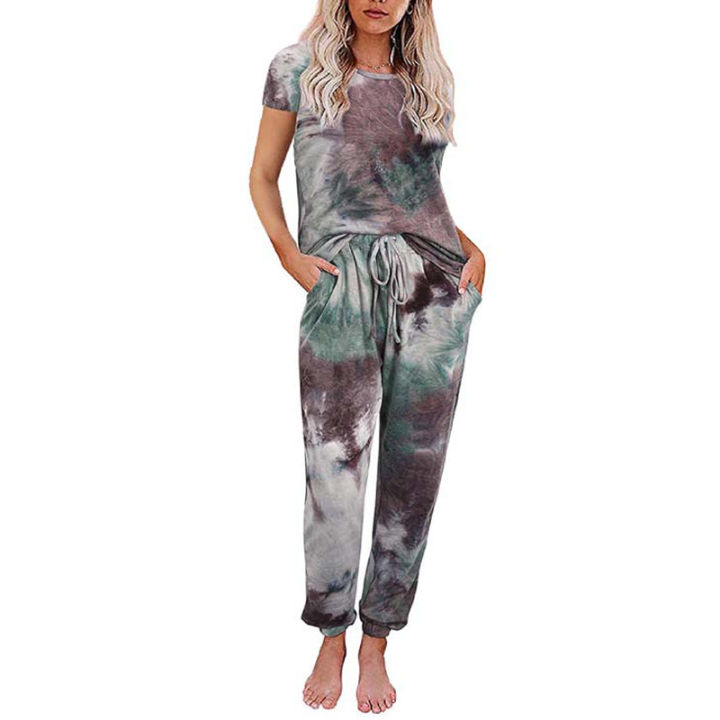 autumn-tie-dye-pajama-set-women-sleepwear-leopard-pajama-lounge-wear-female-short-sleeve-nightwear-home-suits