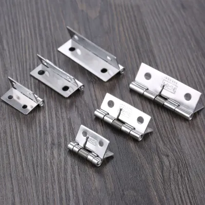 2pcs Spring Hinges Self Closing Thickened Stainless Steel 4 Holes Automatic Cabinet Door Jewelry Wooden Box 25/38/50mm Hardware