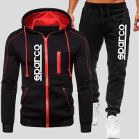 Mens Letter Printed Tracksuit Autumn Zipper Hoodie + Jogging Pants Sets Winter Windproof Male Clothing Causal Home Sportswear