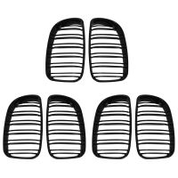 6X Glossy Black Dual Slats Front Kidney Grille Grill for BMW E81 E87 E82 E88 120I 128I 130I 135I Selected 2007-2011