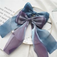 New Fashion Solid Color Double Chiffon Ribbon Hair Band Bow Girls/Women Hairpin Barrettes Hair Ponytail Hair Accessories