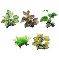 hot【cw】 Aquarium Artificial Twigs with Plastic for Decorations Aquatic Underwater Leaves Hide